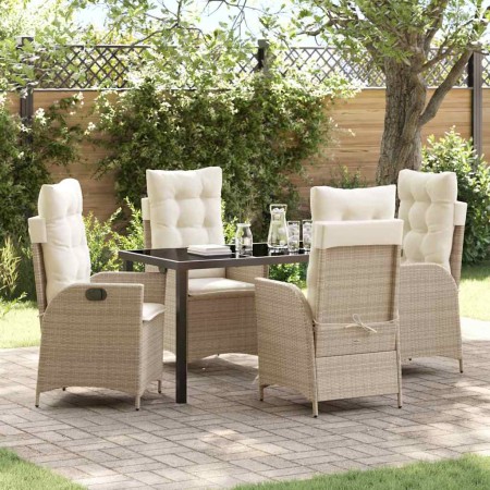 Conjunto de Comedor de Jardín 5 pcs Beige ratán sintético en Sillas de jardín | Comprar online en Foru.es