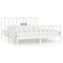 Estructura de cama de madera maciza blanca 200x200 cm de vidaXL, Camas y somieres - Ref: Foro24-3106854, Precio: 151,31 €, De...