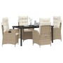 Conjunto de Comedor de Jardín 5 pcs Beige ratán sintético en Sillas de jardín | Comprar online en Foru.es