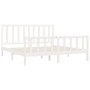 Estructura de cama de madera maciza blanca 200x200 cm de vidaXL, Camas y somieres - Ref: Foro24-3106854, Precio: 151,31 €, De...