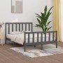 Estructura de cama madera maciza gris King Size 150x200 cm de vidaXL, Camas y somieres - Ref: Foro24-3106840, Precio: 151,23 ...