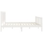 Estructura de cama de madera maciza blanca 200x200 cm de vidaXL, Camas y somieres - Ref: Foro24-3106854, Precio: 151,31 €, De...