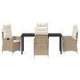 Conjunto de Comedor de Jardín 5 pcs Beige ratán sintético en Sillas de jardín | Comprar online en Foru.es
