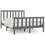 Estructura de cama madera maciza gris King Size 150x200 cm de vidaXL, Camas y somieres - Ref: Foro24-3106840, Precio: 151,23 ...