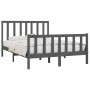 Estructura de cama madera maciza gris King Size 150x200 cm de vidaXL, Camas y somieres - Ref: Foro24-3106840, Precio: 151,23 ...