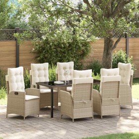 Conjunto de Comedor de Jardín 7 pcs Beige ratán sintético en Sillas de jardín | Comprar online en Foru.es