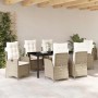 Conjunto de Comedor de Jardín 7 pcs Beige ratán sintético en Sillas de jardín | Comprar online en Foru.es