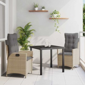 Conjunto de Comedor de Jardín 3 pcs Beige ratán sintético en Sillas de jardín | Comprar online en Foru.es