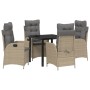 Conjunto de Comedor de Jardín 5 pcs Beige ratán sintético en Sillas de jardín | Comprar online en Foru.es