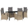 Conjunto de Comedor de Jardín 5 pcs Beige ratán sintético en Sillas de jardín | Comprar online en Foru.es
