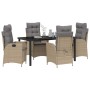 Conjunto de Comedor de Jardín 5 pcs Beige ratán sintético en Sillas de jardín | Comprar online en Foru.es