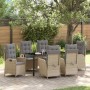 Conjunto de Comedor de Jardín 7 pcs Beige ratán sintético en Sillas de jardín | Comprar online en Foru.es