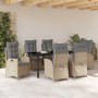 Conjunto de Comedor de Jardín 7 pcs Beige ratán sintético en Sillas de jardín | Comprar online en Foru.es