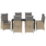 Conjunto de Comedor de Jardín 7 pcs Beige ratán sintético en Sillas de jardín | Comprar online en Foru.es