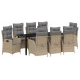 Conjunto de Comedor de Jardín 9 pcs Beige ratán sintético en Sillas de jardín | Comprar online en Foru.es