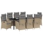 Conjunto de Comedor de Jardín 9 pcs Beige ratán sintético en Sillas de jardín | Comprar online en Foru.es