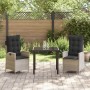 Conjunto de Comedor de Jardín 3 pcs Gris Claro ratán sintético en Sillas de jardín | Comprar online en Foru.es