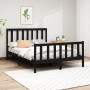 Estructura de cama de madera maciza de pino negro 140x190 cm de vidaXL, Camas y somieres - Ref: Foro24-3106687, Precio: 176,1...