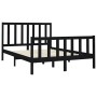 Estructura de cama de madera maciza de pino negro 140x190 cm de vidaXL, Camas y somieres - Ref: Foro24-3106687, Precio: 176,1...
