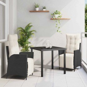 Conjunto de Comedor de Jardín 3 pcs Negro ratán sintético en Sillas de jardín | Comprar online en Foru.es