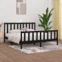 Estructura de cama de madera maciza negra 200x200 cm de vidaXL, Camas y somieres - Ref: Foro24-3106857, Precio: 201,86 €, Des...