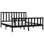 Estructura de cama de madera maciza negra 200x200 cm de vidaXL, Camas y somieres - Ref: Foro24-3106857, Precio: 201,86 €, Des...
