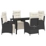 Conjunto de Comedor de Jardín 5 pcs Negro ratán sintético en Sillas de jardín | Comprar online en Foru.es