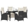 Conjunto de Comedor de Jardín 5 pcs Negro ratán sintético en Sillas de jardín | Comprar online en Foru.es