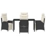 Conjunto de Comedor de Jardín 5 pcs Negro ratán sintético en Sillas de jardín | Comprar online en Foru.es