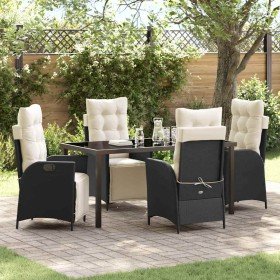 Conjunto de Comedor de Jardín 5 pcs Negro ratán sintético en Sillas de jardín | Comprar online en Foru.es