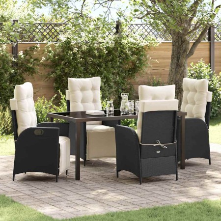 Conjunto de Comedor de Jardín 5 pcs Negro ratán sintético en Sillas de jardín | Comprar online en Foru.es