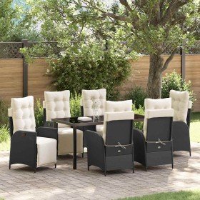Conjunto de Comedor de Jardín 7 pcs Negro ratán sintético en Sillas de jardín | Comprar online en Foru.es