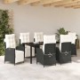 Conjunto de Comedor de Jardín 7 pcs Negro ratán sintético en Sillas de jardín | Comprar online en Foru.es