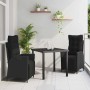 Conjunto de Comedor de Jardín 3 pcs Negro ratán sintético en Sillas de jardín | Comprar online en Foru.es