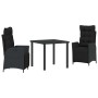 Conjunto de Comedor de Jardín 3 pcs Negro ratán sintético en Sillas de jardín | Comprar online en Foru.es