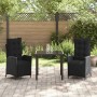 Conjunto de Comedor de Jardín 3 pcs Negro ratán sintético en Sillas de jardín | Comprar online en Foru.es