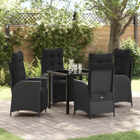 Conjunto de Comedor de Jardín 5 pcs Negro ratán sintético en Sillas de jardín | Comprar online en Foru.es