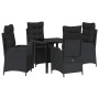 Conjunto de Comedor de Jardín 5 pcs Negro ratán sintético en Sillas de jardín | Comprar online en Foru.es