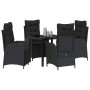 Conjunto de Comedor de Jardín 5 pcs Negro ratán sintético en Sillas de jardín | Comprar online en Foru.es