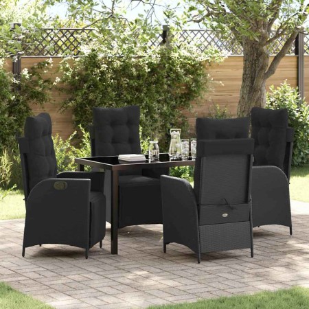Conjunto de Comedor de Jardín 5 pcs Negro ratán sintético en Sillas de jardín | Comprar online en Foru.es