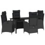 Conjunto de Comedor de Jardín 5 pcs Negro ratán sintético en Sillas de jardín | Comprar online en Foru.es