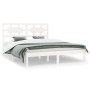 Estructura de cama de madera maciza de pino blanca 140x200 cm de vidaXL, Camas y somieres - Ref: Foro24-3107354, Precio: 129,...