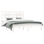 Estructura de cama de madera maciza de pino blanca 140x200 cm de vidaXL, Camas y somieres - Ref: Foro24-3107354, Precio: 129,...