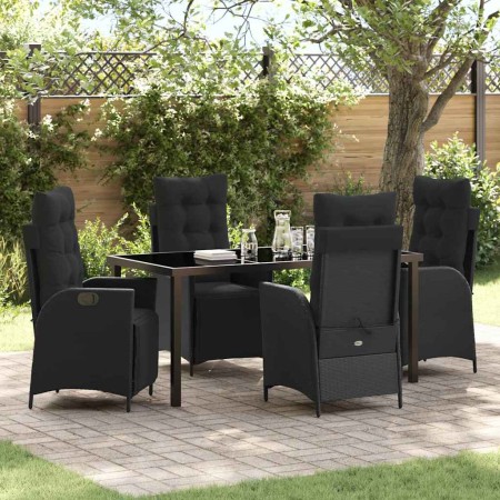 Conjunto de Comedor de Jardín 5 pcs Negro ratán sintético en Sillas de jardín | Comprar online en Foru.es