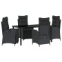 Conjunto de Comedor de Jardín 5 pcs Negro ratán sintético en Sillas de jardín | Comprar online en Foru.es