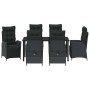 Conjunto de Comedor de Jardín 7 pcs Negro ratán sintético en Sillas de jardín | Comprar online en Foru.es