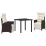 Conjunto de Comedor de Jardín 3 pcs Marrón ratán sintético en Sillas de jardín | Comprar online en Foru.es
