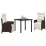 Conjunto de Comedor de Jardín 3 pcs Marrón ratán sintético en Sillas de jardín | Comprar online en Foru.es
