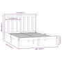 Estructura de cama madera maciza de pino 135x190 cm de vidaXL, Camas y somieres - Ref: Foro24-3106613, Precio: 133,20 €, Desc...