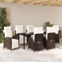 Conjunto de Comedor de Jardín 7 pcs Marrón ratán sintético en Sillas de jardín | Comprar online en Foru.es